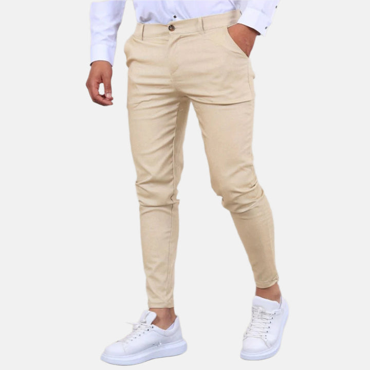 Men's Slim Fit Stretch Chino Trousers with Premium Cotton Blend For Summer