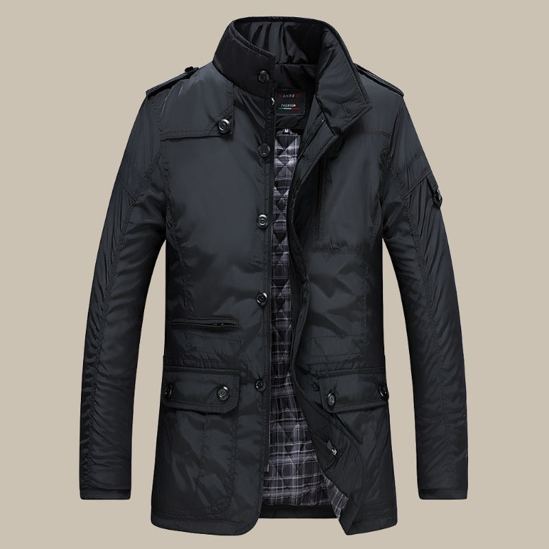 Men's Lightweight Jacket - Stylish Waterproof Business Jacket with High Collar