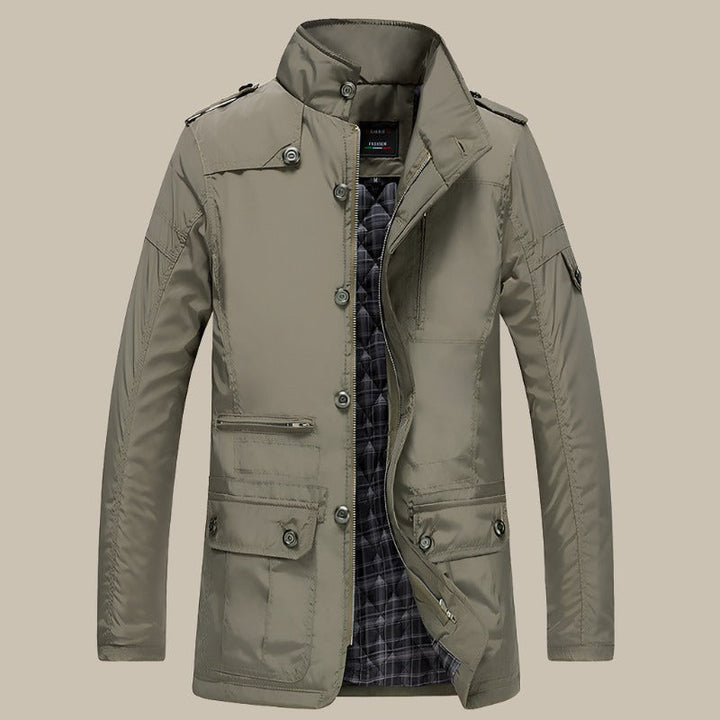 Men's Lightweight Jacket - Stylish Waterproof Business Jacket with High Collar