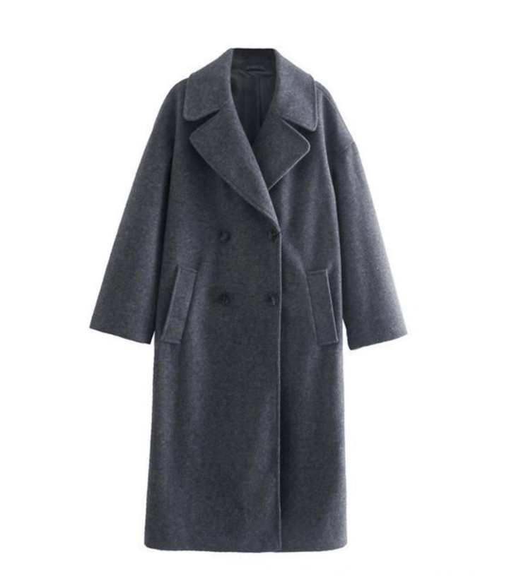 Elegant Women's Wool Coat - Classic Long Winter Jacket for Fall & Winter