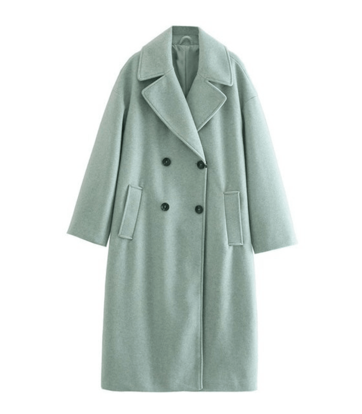 Elegant Women's Wool Coat - Classic Long Winter Jacket for Fall & Winter