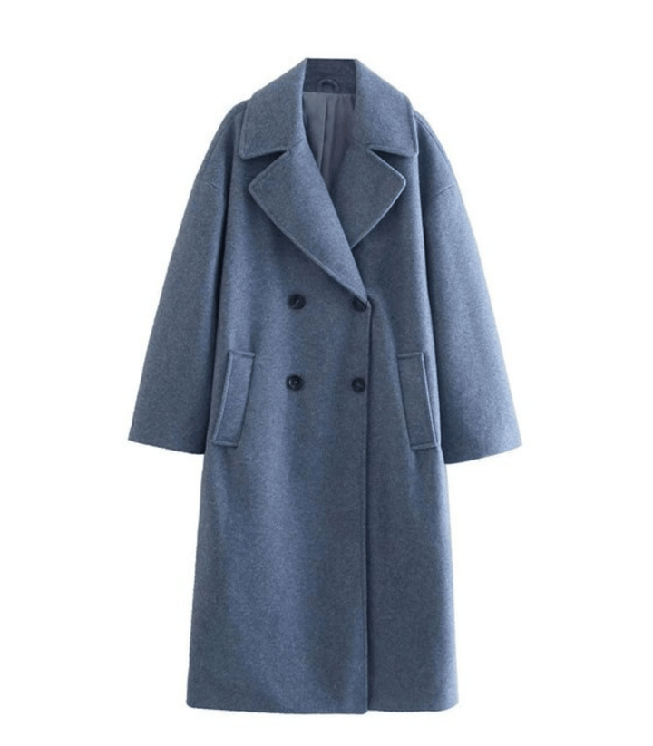 Elegant Women's Wool Coat - Classic Long Winter Jacket for Fall & Winter