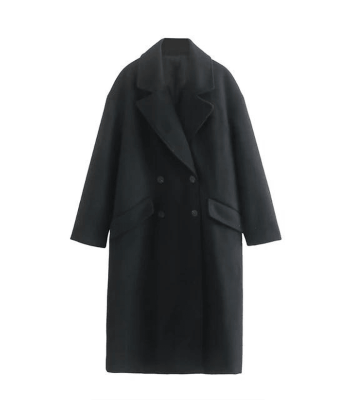 Elegant Women's Wool Coat - Classic Long Winter Jacket for Fall & Winter