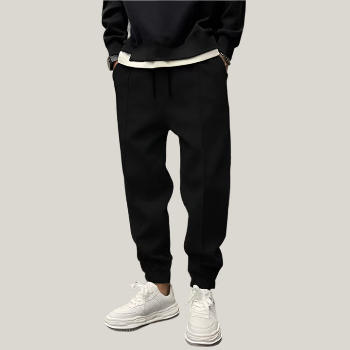 Alessandro Joggers | Premium Grey Cotton Sports Trousers with Elasticated Cuffs for Men