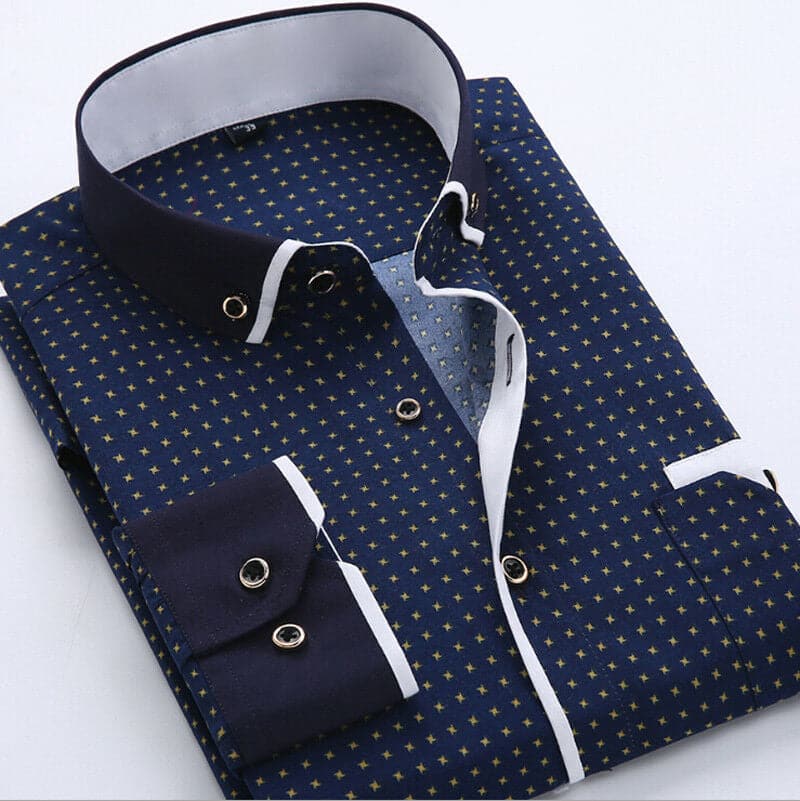 Antonio Shirt | Elegant Men's Patterned Shirt with Contrast Details for Business and Leisure