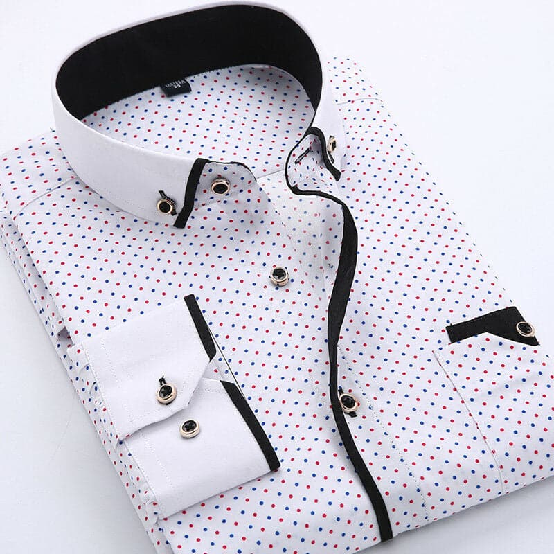 Antonio Shirt | Elegant Men's Patterned Shirt with Contrast Details for Business and Leisure