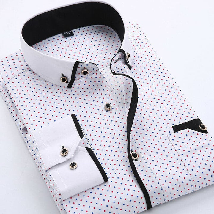 Antonio Shirt | Elegant Men's Patterned Shirt with Contrast Details for Business and Leisure