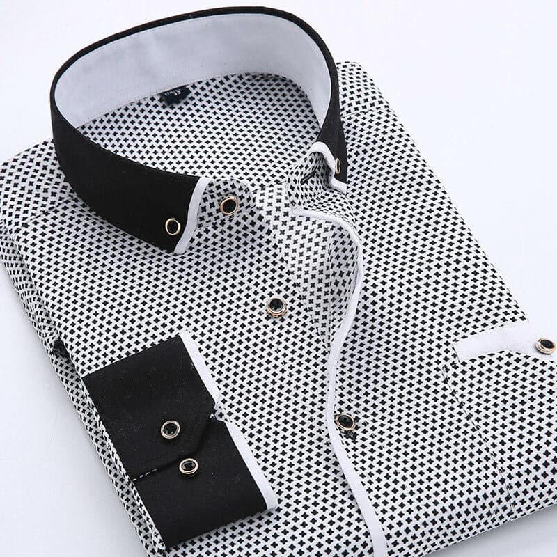 Antonio Shirt | Elegant Men's Patterned Shirt with Contrast Details for Business and Leisure