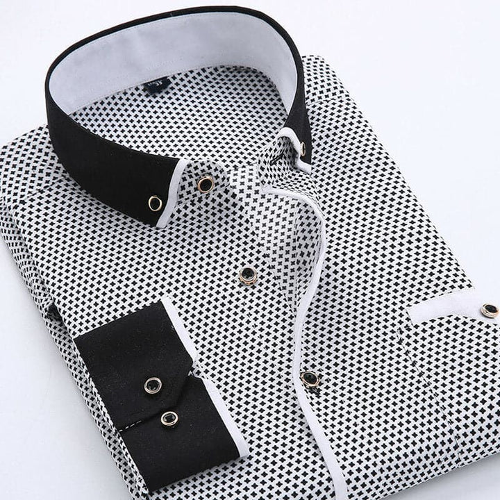 Antonio Shirt | Elegant Men's Patterned Shirt with Contrast Details for Business and Leisure