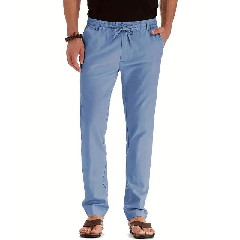 Men's Casual Loose Fit Summer Trousers with Comfortable Elastic Waistband