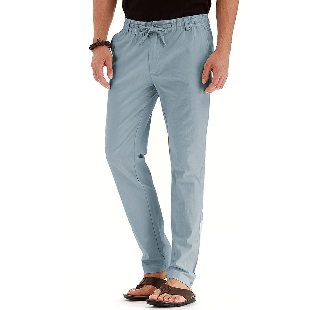 Men's Casual Loose Fit Summer Trousers with Comfortable Elastic Waistband