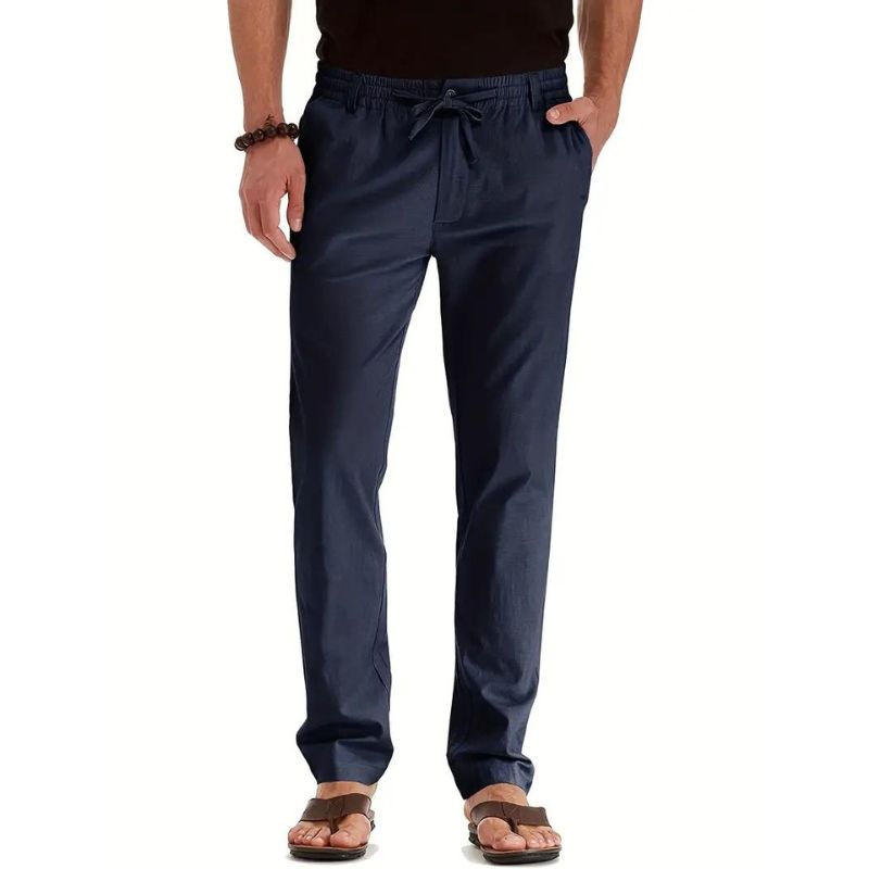 Men's Casual Loose Fit Summer Trousers with Comfortable Elastic Waistband