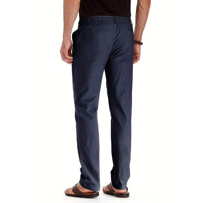 Men's Casual Loose Fit Summer Trousers with Comfortable Elastic Waistband