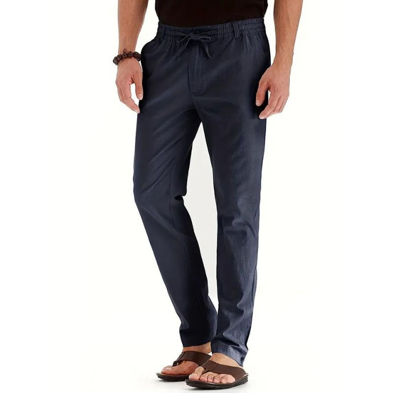 Men's Casual Loose Fit Summer Trousers with Comfortable Elastic Waistband