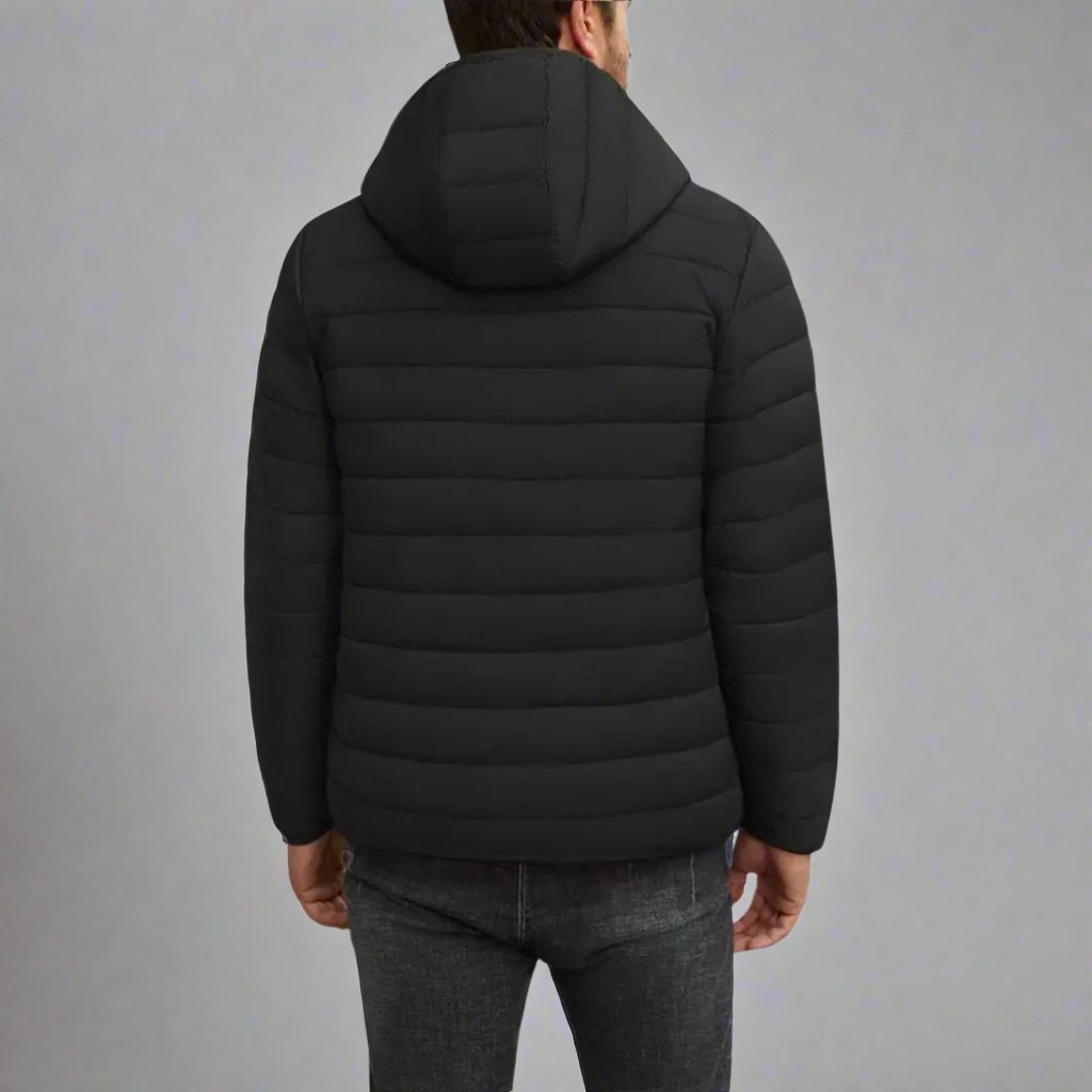 Black Classic Hooded Quilted Down Jacket