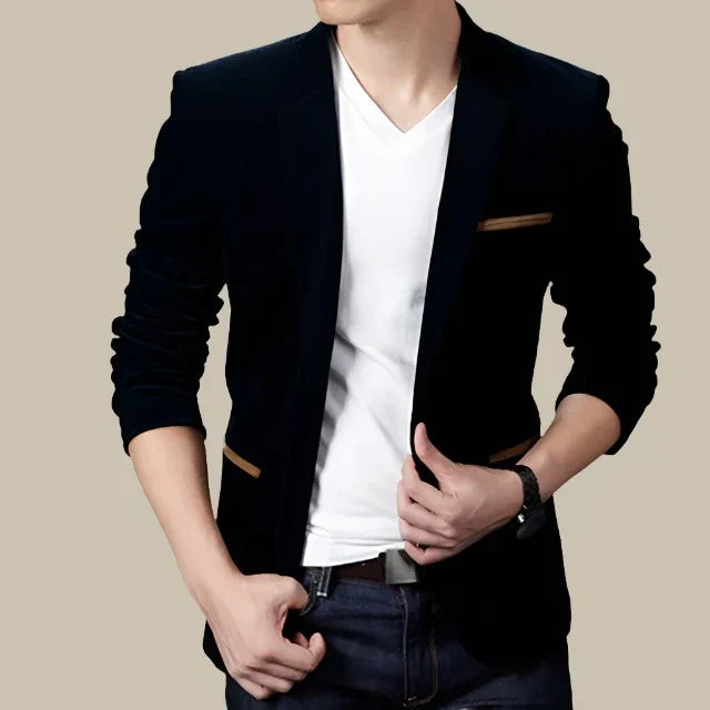 Men's Blazer Jacket - Casual Italian Velvet Stylish Slim Fit Jacket
