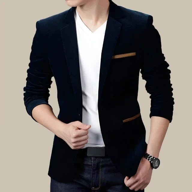 Men's Blazer Jacket - Casual Italian Velvet Stylish Slim Fit Jacket