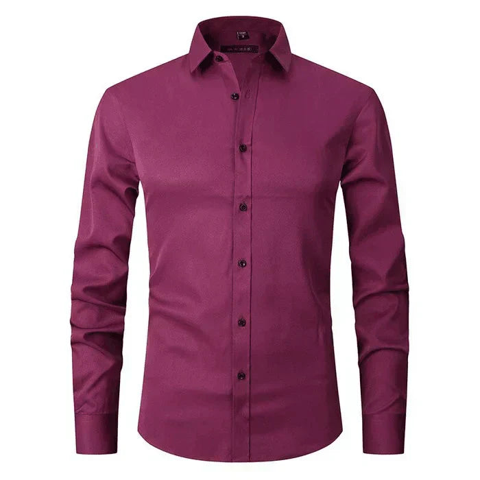 Men's Business Casual Stretch Long Sleeve Shirt