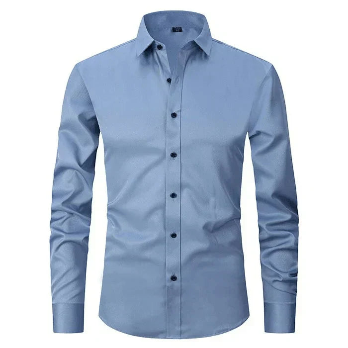 Men's Business Casual Stretch Long Sleeve Shirt