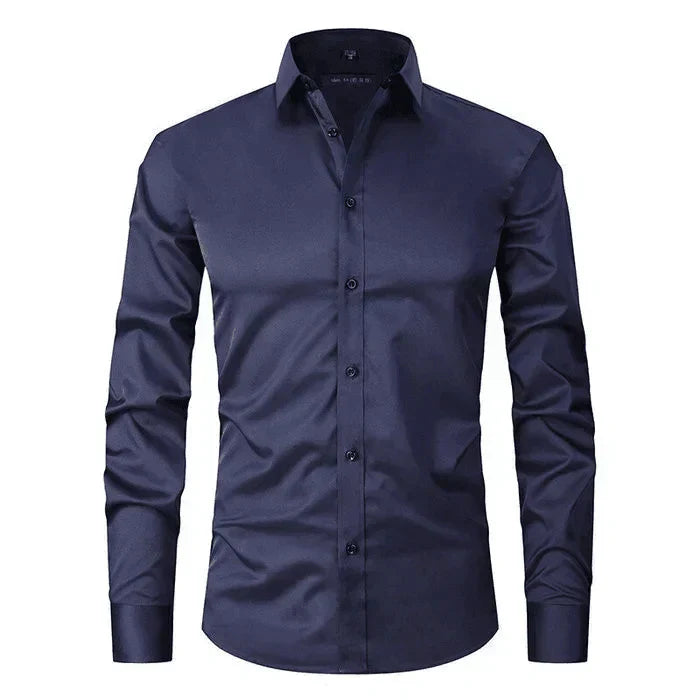 Men's Business Casual Stretch Long Sleeve Shirt