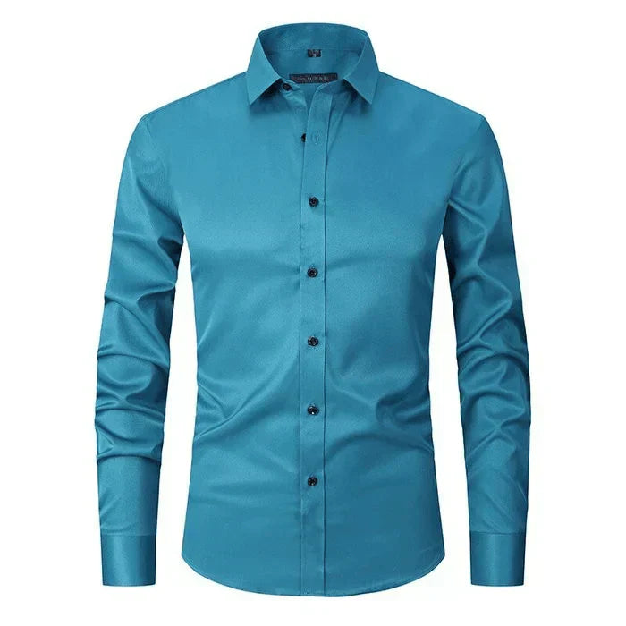 Men's Business Casual Stretch Long Sleeve Shirt
