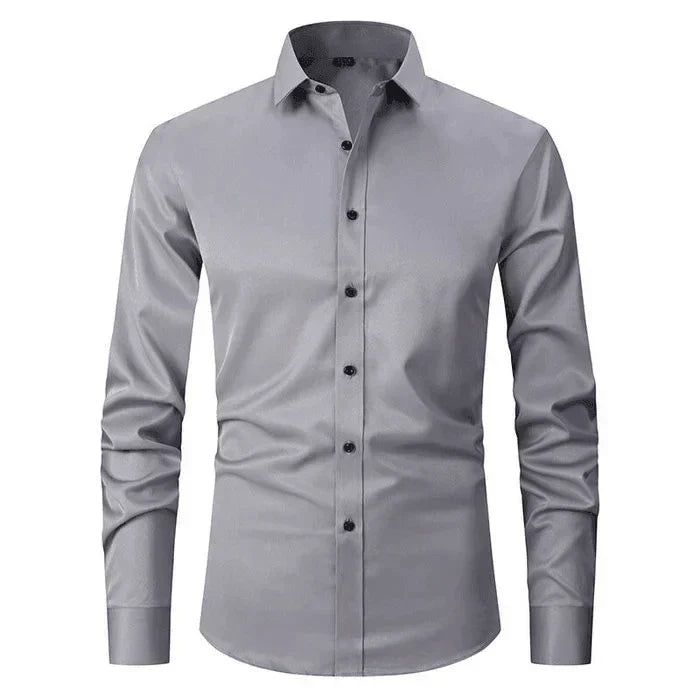 Men's Business Casual Stretch Long Sleeve Shirt