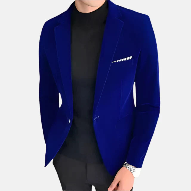 Men's Stylish Italian Slim Fit Velvet Blazer for Elegant Evening Wear