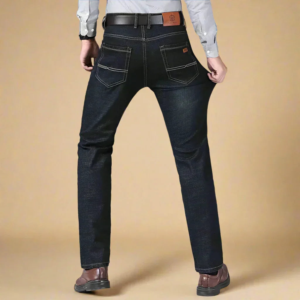 Men's Business Casual Stretch Jeans with Comfortable Regular Fit