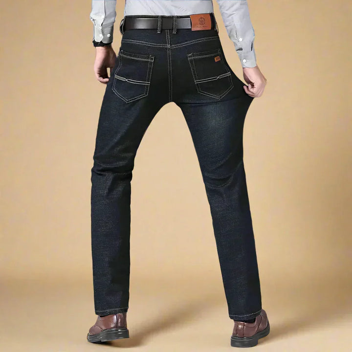 Men's Business Casual Stretch Jeans with Comfortable Regular Fit
