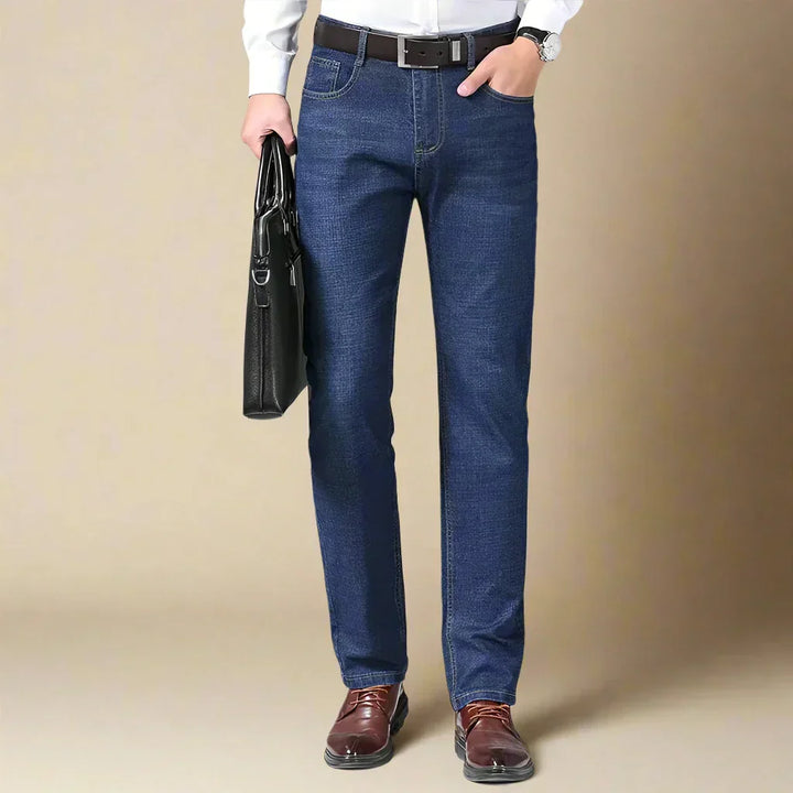 Men's Business Casual Stretch Jeans with Comfortable Regular Fit