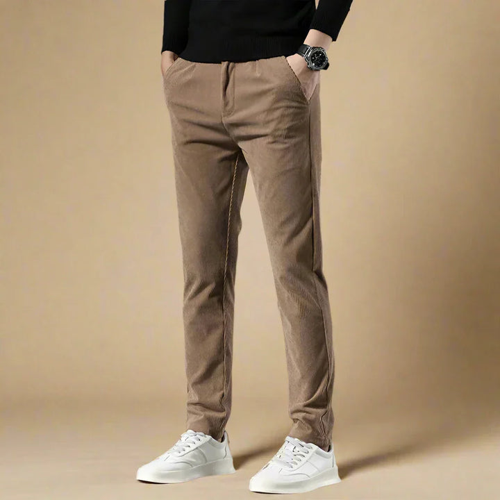 Men's Corduroy Pants - Business Casual Regular Fit Trousers