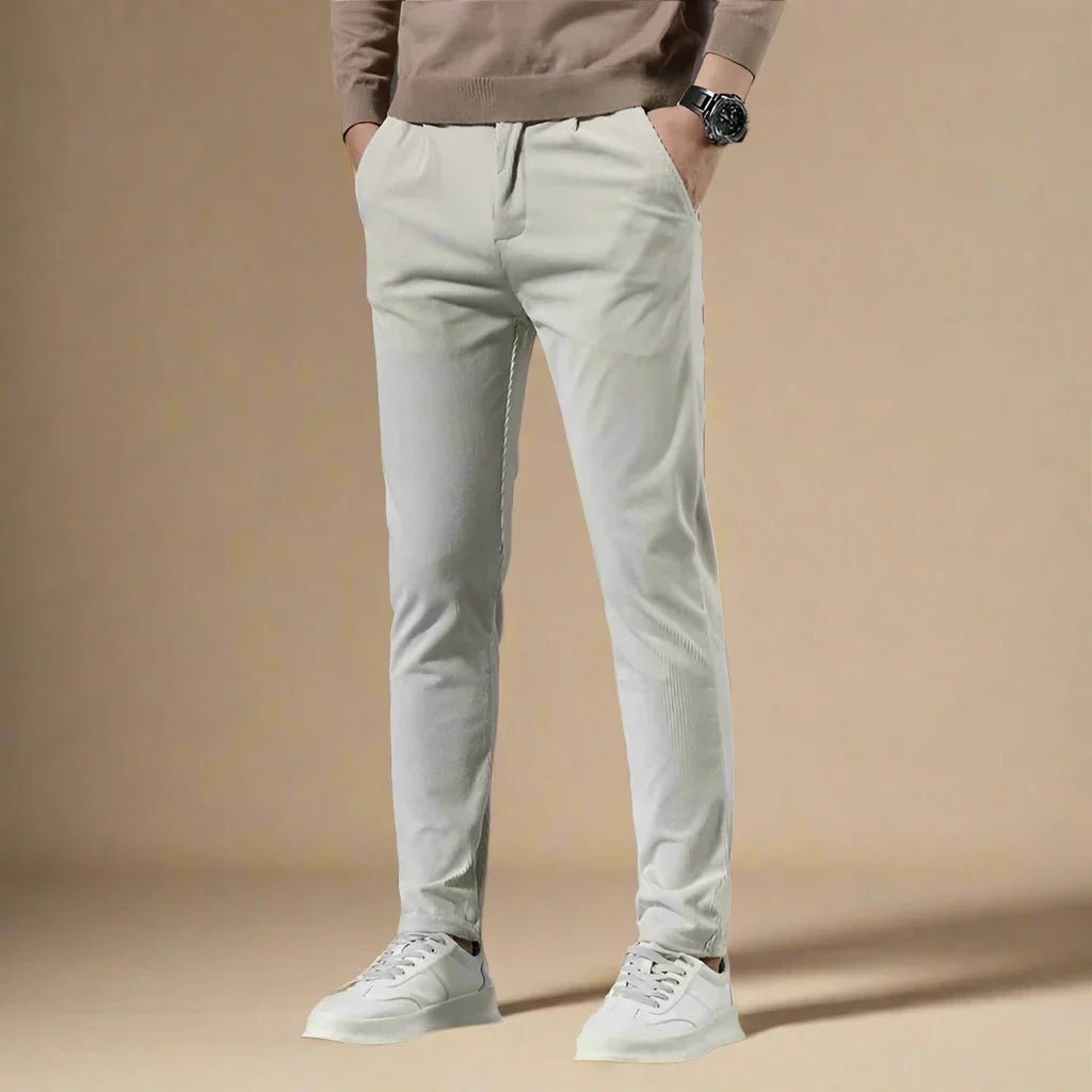 Men's Corduroy Pants - Business Casual Regular Fit Trousers
