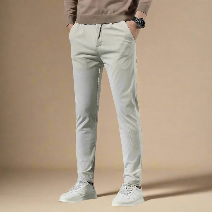 Men's Corduroy Pants - Business Casual Regular Fit Trousers