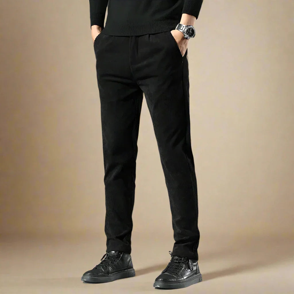 Men's Corduroy Pants - Business Casual Regular Fit Trousers