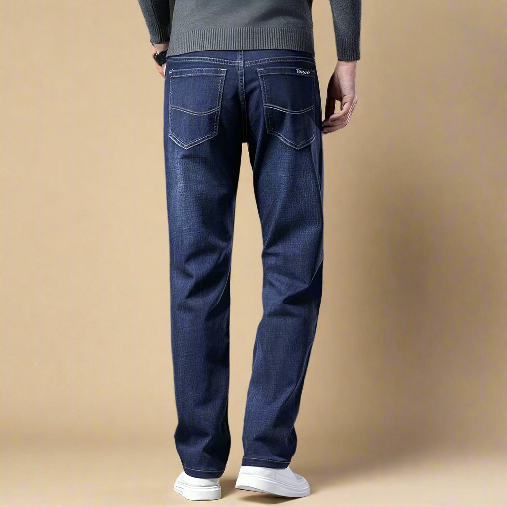 Men's Business Casual Stretch Jeans with Comfortable Regular Fit