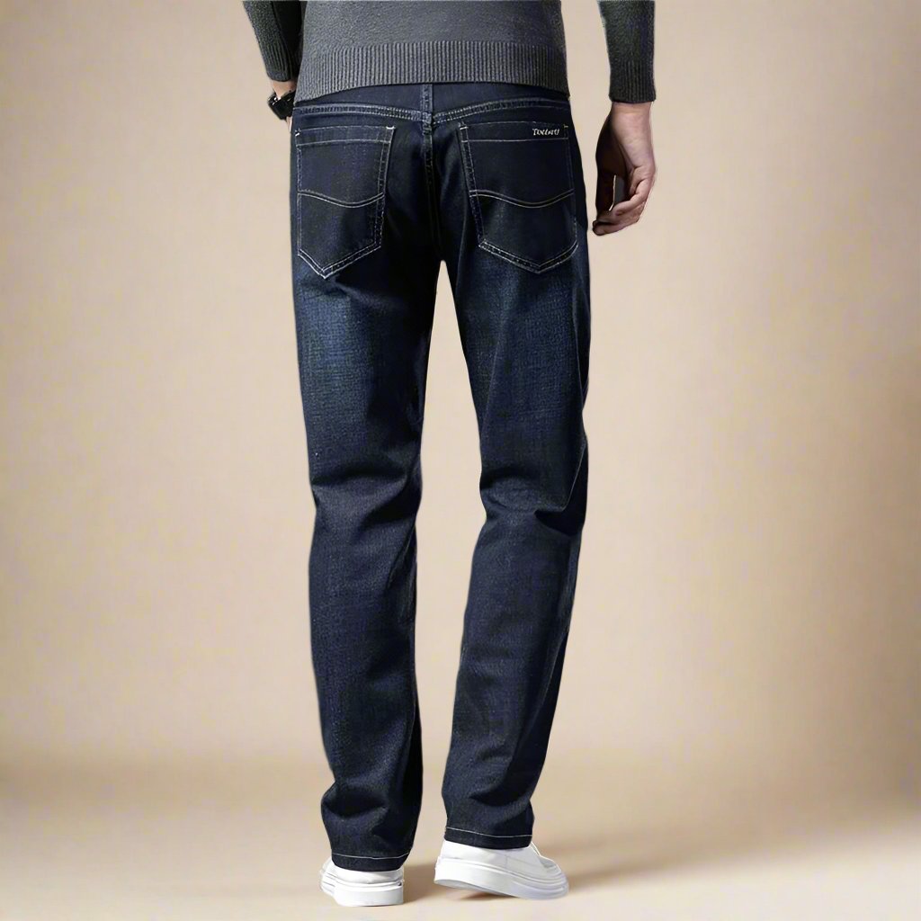 Men's Business Casual Stretch Jeans with Comfortable Regular Fit