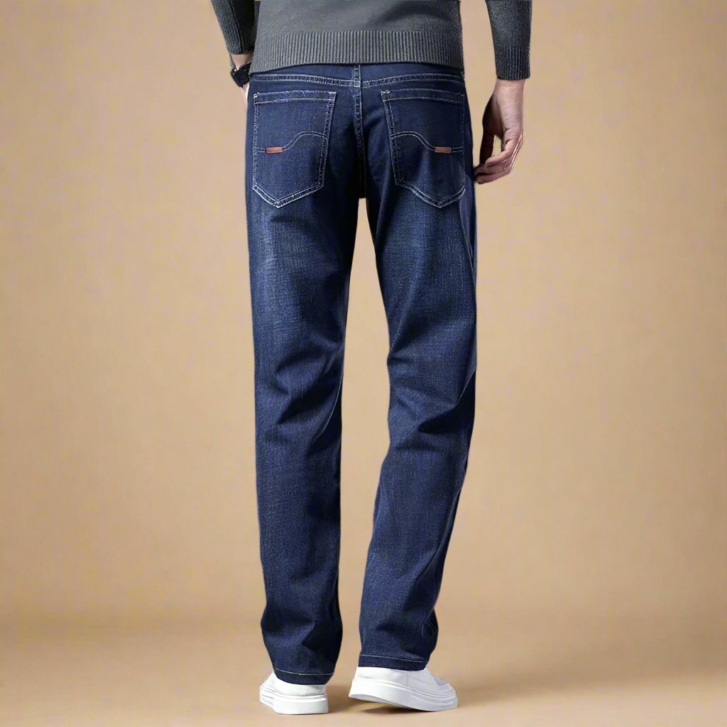 Men's Business Casual Stretch Jeans with Comfortable Regular Fit