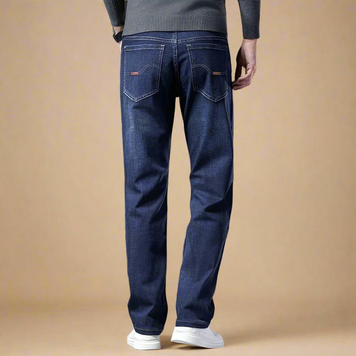 Men's Business Casual Stretch Jeans with Comfortable Regular Fit