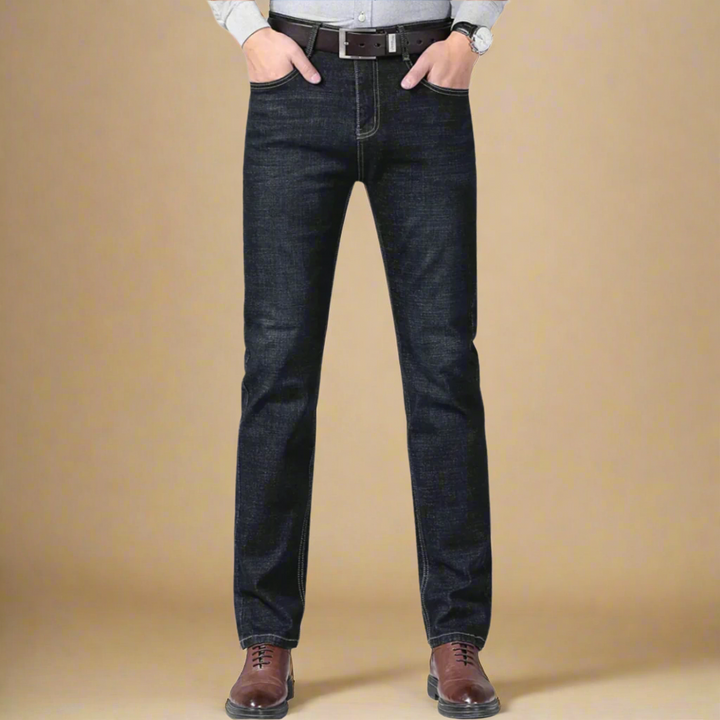 Men's Business Casual Stretch Jeans with Comfortable Regular Fit