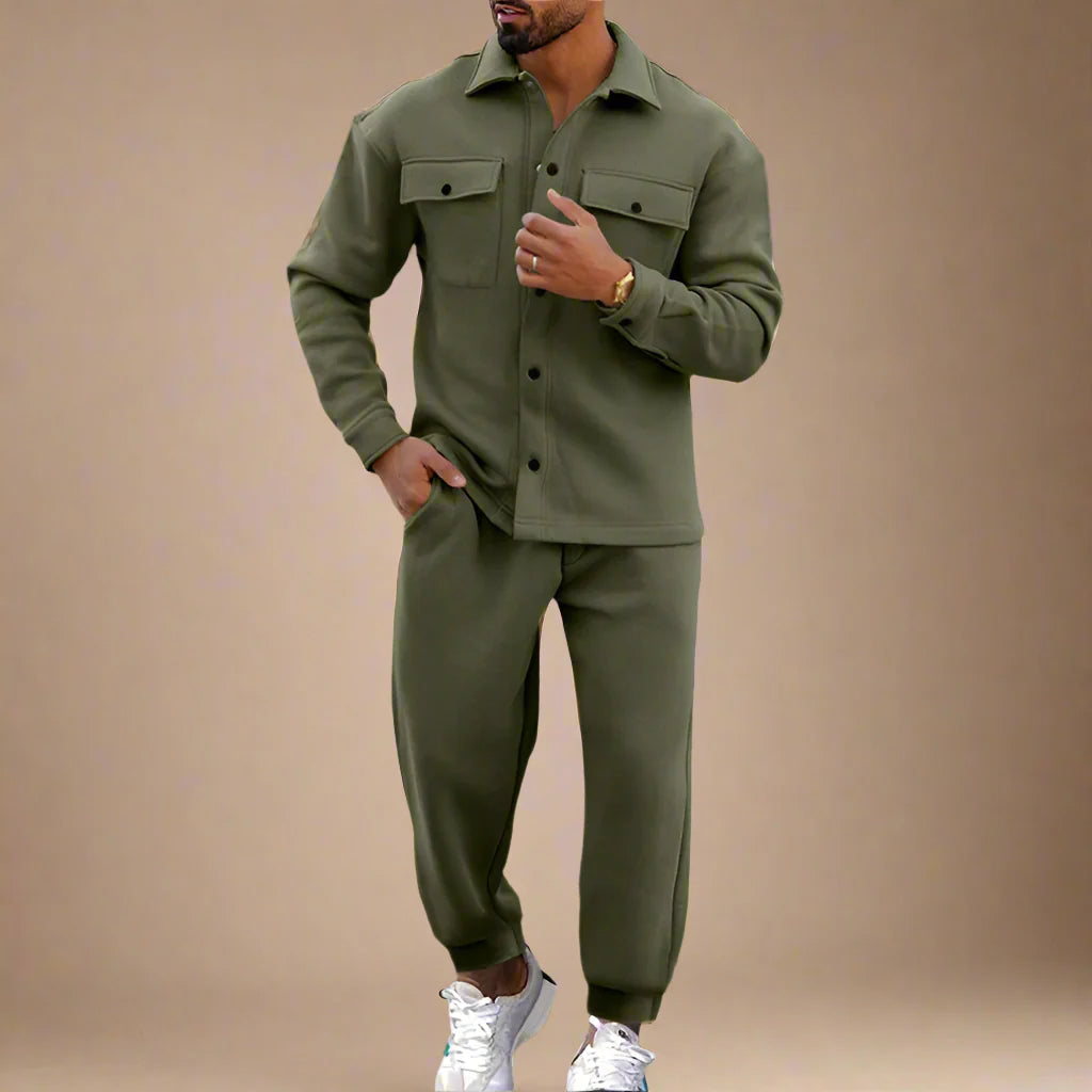 Men's Casual Two-Piece Cotton Tracksuit