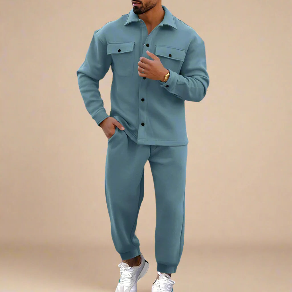 Men's Casual Two-Piece Cotton Tracksuit