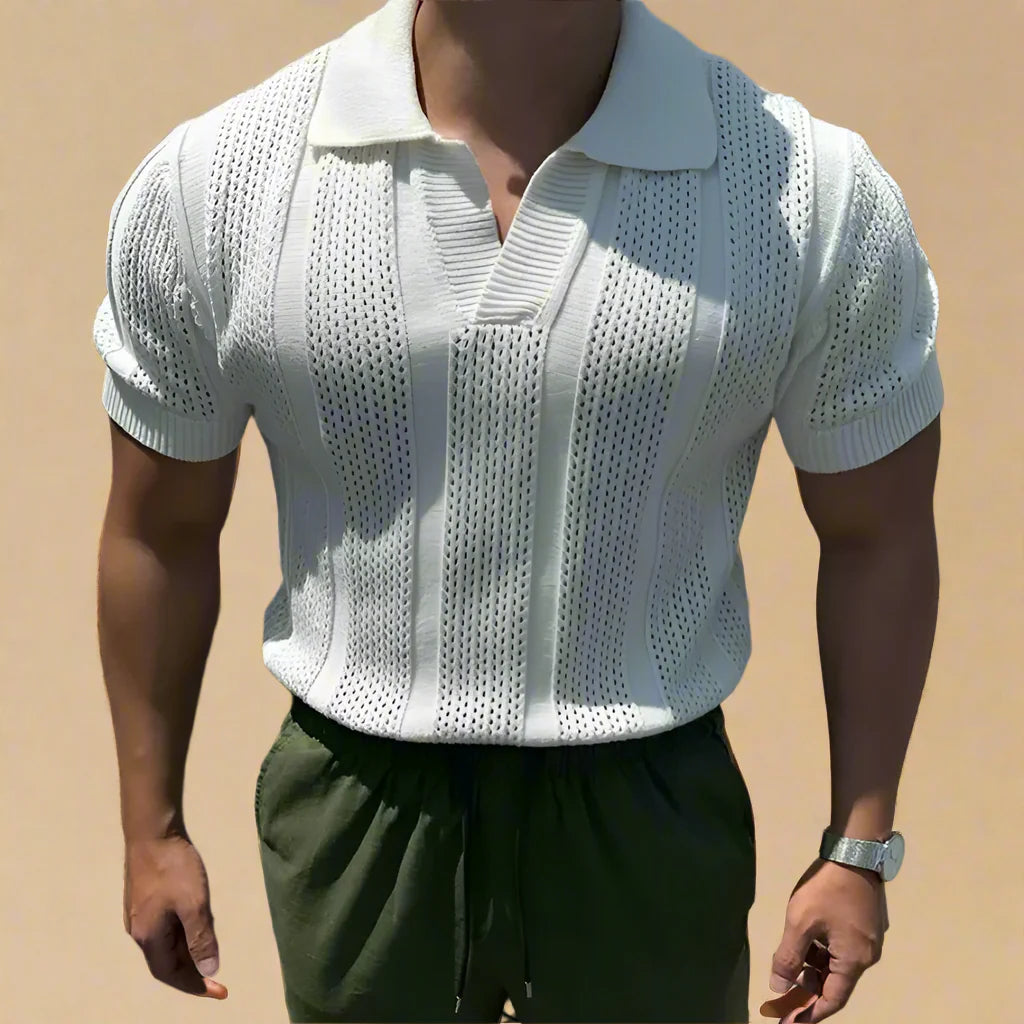 Men's Casual Monaco Knitted Polo Shirt For Summer