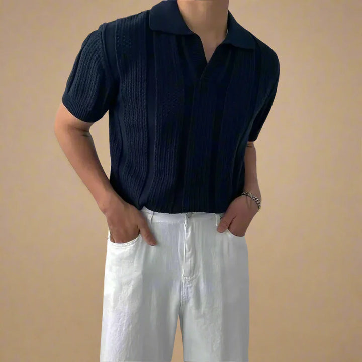 Men's Casual Monaco Knitted Polo Shirt For Summer
