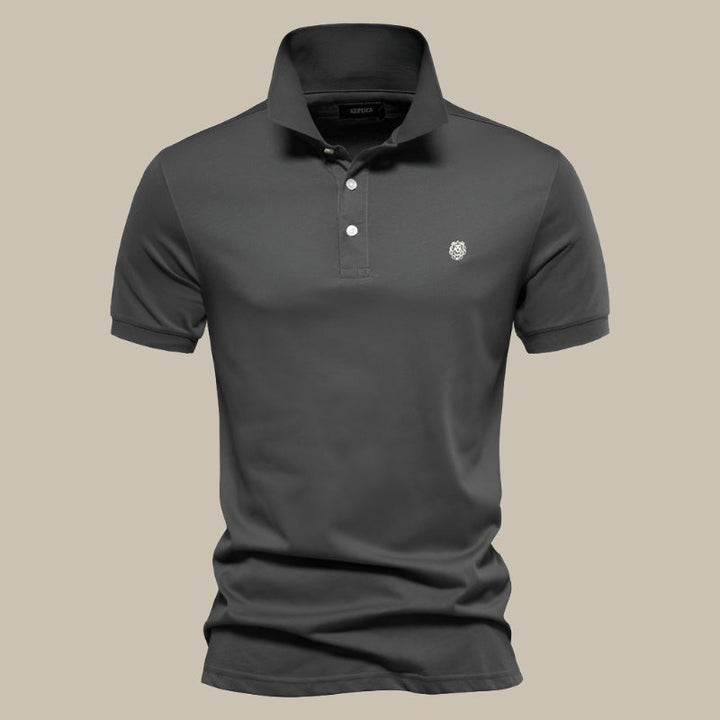 Men's Classic Short Sleeve Polo Shirt with Breathable Cotton Fabric
