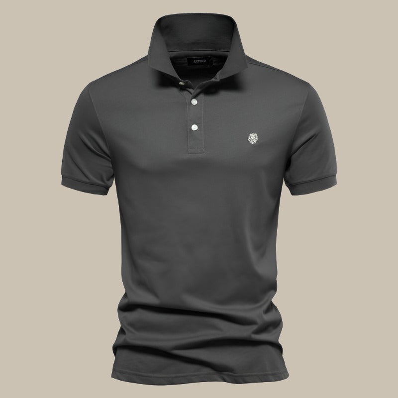 Men's Classic Short Sleeve Polo Shirt with Breathable Cotton Fabric