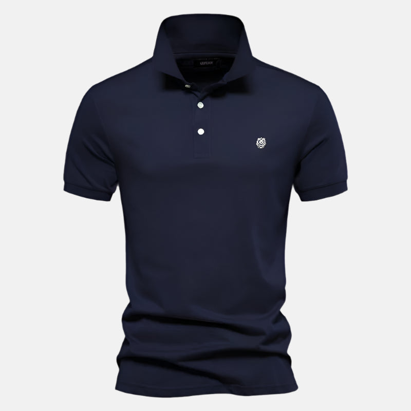 Men's Classic Short Sleeve Polo Shirt with Breathable Cotton Fabric