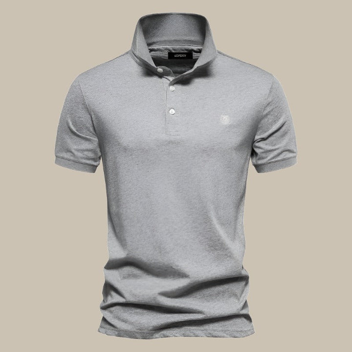 Men's Classic Short Sleeve Polo Shirt with Breathable Cotton Fabric