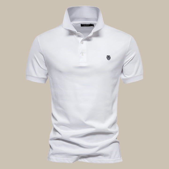 Men's Classic Short Sleeve Polo Shirt with Breathable Cotton Fabric