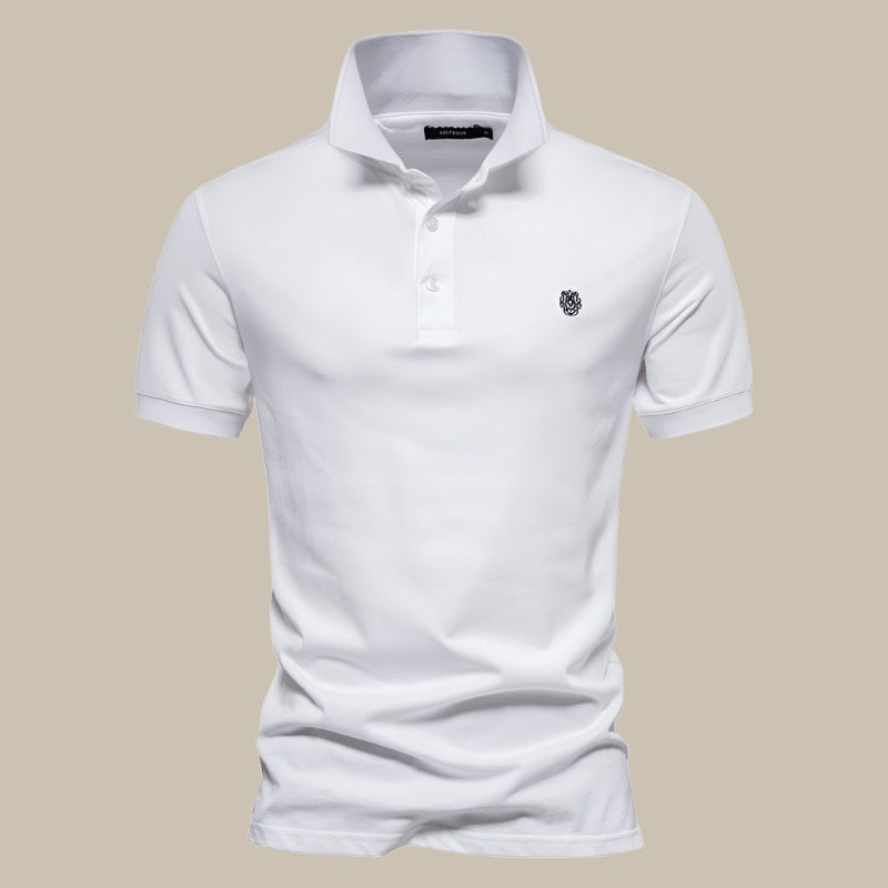 Men's Classic Short Sleeve Polo Shirt with Breathable Cotton Fabric