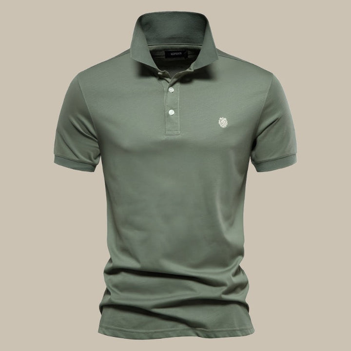 Men's Classic Short Sleeve Polo Shirt with Breathable Cotton Fabric
